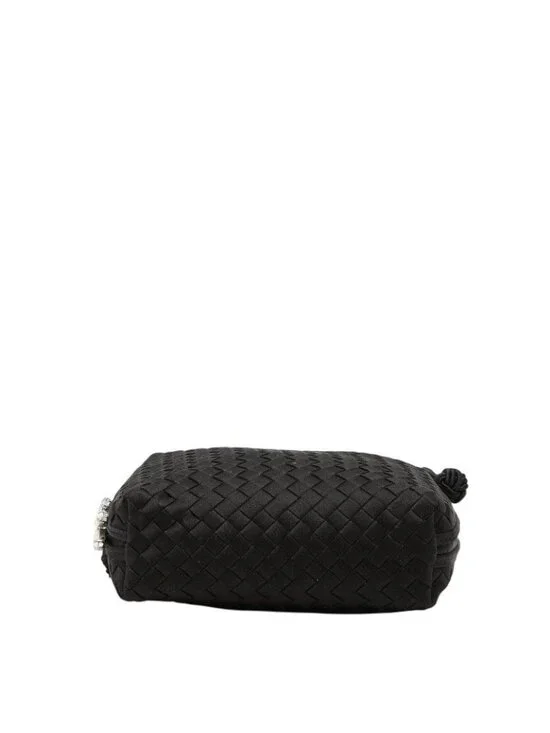 Bottega Veneta Intrecciato Crossbody Shoulder Bag Black Satin Visual - Picture 3 of 10